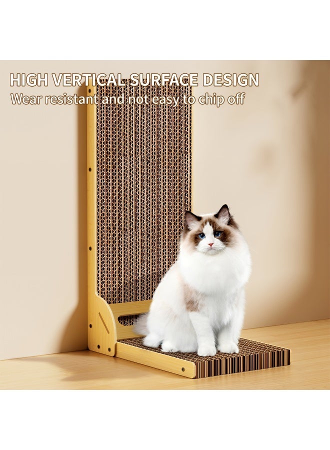 L-Shape Cat Scratcher Cardboard – Large Cat Scratching Board & Scratch Pad for Indoor Cats, Furniture Protector Cat Scratch Post - Image 2